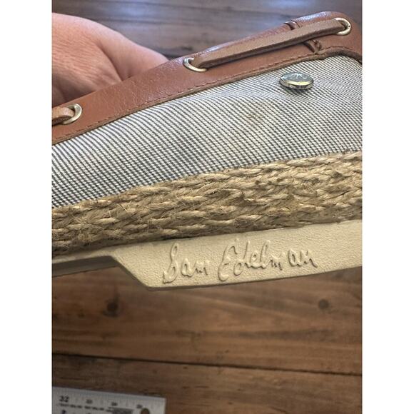 Sam Edelman Espadrille Sebastian Boat Shoes Loafers Leather Canvas Size 8.5 - Picture 10 of 10